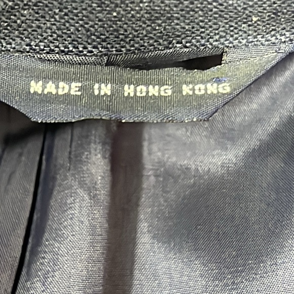 Gap BLUE LINEN BLAZER MENS XL lined button up 112533-97-1 JACKET summer vintage - Picture 13 of 16